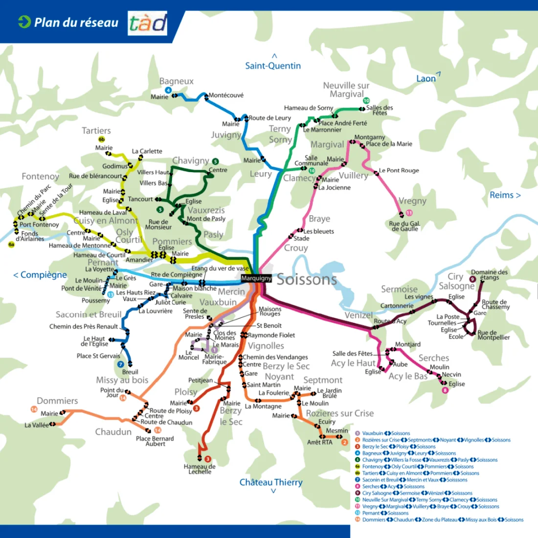 Plan du réseau TAD 2015-2016